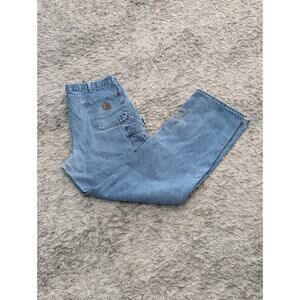 Carhartt Jeans Mens 40x36 Blue Loose Original Fit Double Knee Carpenter B73-DST